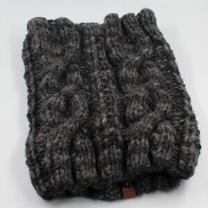 Handmade Hand Knit Chunky Cable Knit Acrylic Slate Grey Cowl
